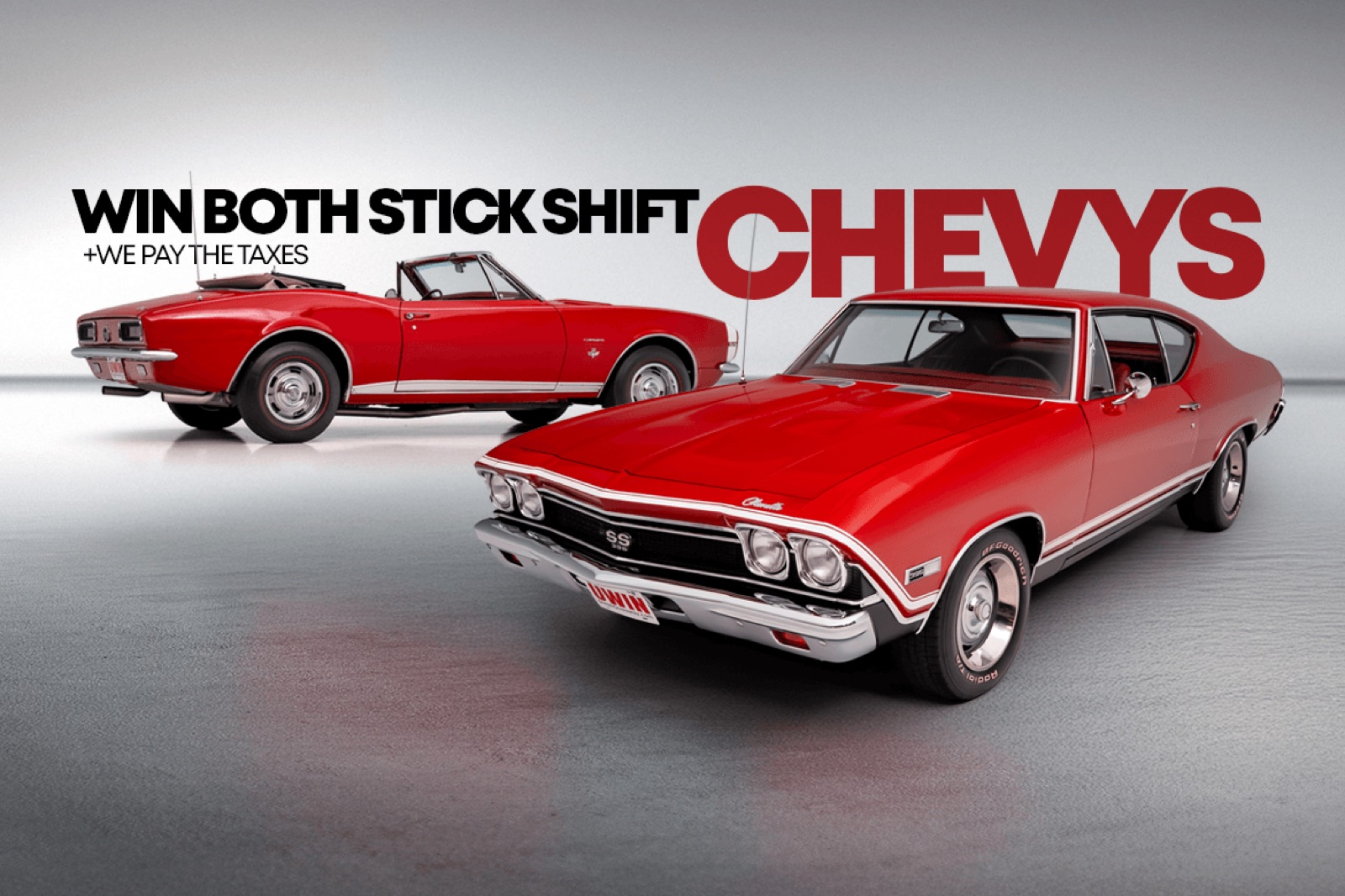1968 Chevrolet Chevelle SS 396 + 1967 Chevrolet Camaro RS/SS Convertible giveaway from Dream Giveaway